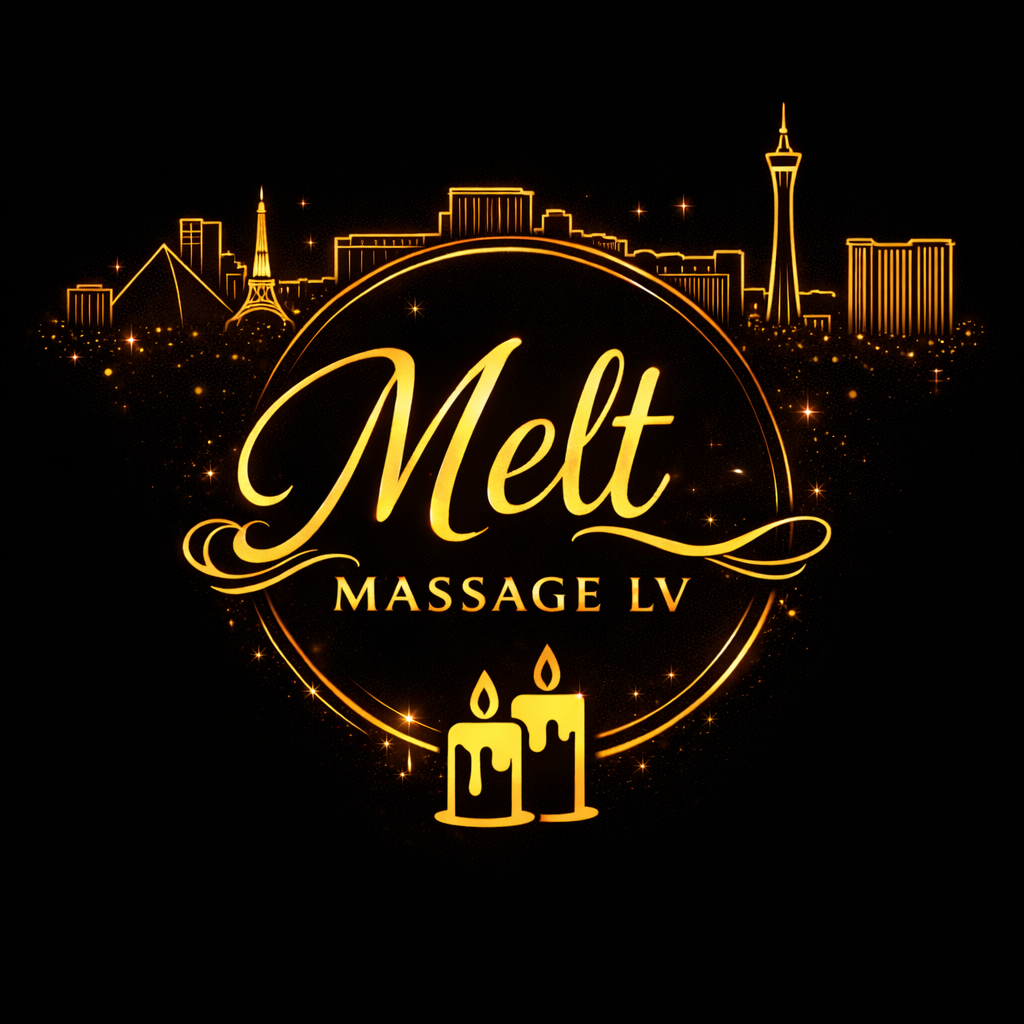Melt Massage LV gold skyline and candle logo